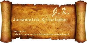 Juranovics Krisztofer névjegykártya